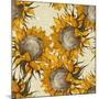 Seamless Vintage Ornament with Sunflowers-mart-Mounted Art Print