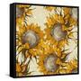 Seamless Vintage Ornament with Sunflowers-mart-Framed Stretched Canvas