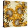 Seamless Vintage Ornament with Sunflowers-mart-Stretched Canvas