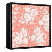 Seamless Vintage Pattern with Decorative Flowers.-Baksiabat-Framed Stretched Canvas