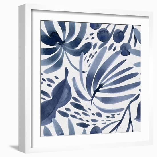 Seamless Watercolor Floral Pattern on Paper Texture. Botanical Background.-Irtsya-Framed Art Print