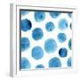 Seamless Watercolor Pattern Blue Polka Dots-Vodoleyka-Framed Art Print