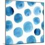 Seamless Watercolor Pattern Blue Polka Dots-Vodoleyka-Mounted Art Print