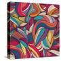 Seamless Wave Hand-Drawn Pattern, Waves Background-Little_cuckoo-Stretched Canvas