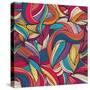 Seamless Wave Hand-Drawn Pattern, Waves Background-Little_cuckoo-Stretched Canvas