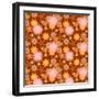 Seamless Yellow Pink Flowers on Brown Background-Enka Parmur-Framed Art Print