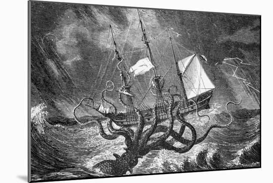 Seamonsters, the Kraken-null-Mounted Giclee Print