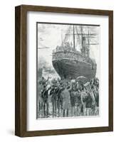 Seamship Singapore Leaving Naples for Second Italian Expedition to Massawa-null-Framed Giclee Print