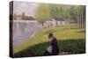 Seamstress, Grande Jatte, A Sunday Afternoon on the Island of La Grande Jatte, c.1884-6-Georges Seurat-Stretched Canvas