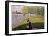 Seamstress, Grande Jatte, A Sunday Afternoon on the Island of La Grande Jatte, c.1884-6-Georges Seurat-Framed Giclee Print