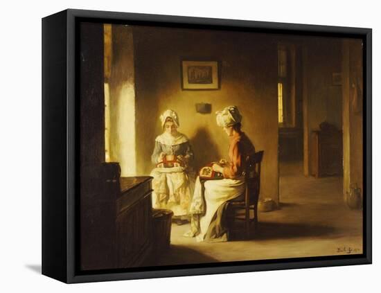 Seamstresses in an Interior-Joseph Bail-Framed Stretched Canvas