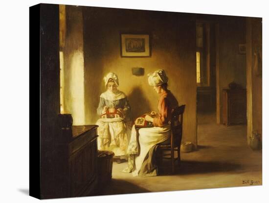 Seamstresses in an Interior-Joseph Bail-Stretched Canvas