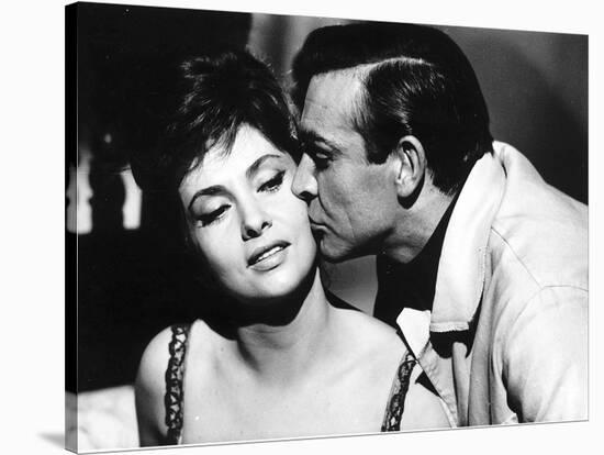 Sean Connery Actor in Scene from Film with Actress Gina Lollobrigida-null-Stretched Canvas