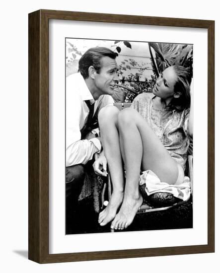 Sean Connery and Ursula Andress Take a Breather During Production of Dr No, 1962-null-Framed Photo