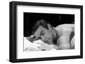 Sean Connery in Bed in a Scene from the Movie Thunderball-Mario de Biasi-Framed Premium Photographic Print