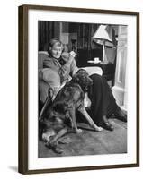 Sean Macbride's Mother, Maud Gonne Macbride, Sitting at Home with Her Dog-Tony Linck-Framed Premium Photographic Print