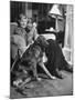 Sean Macbride's Mother, Maud Gonne Macbride, Sitting at Home with Her Dog-Tony Linck-Mounted Premium Photographic Print