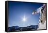 Sean Skiing Brighton Ski Area, Wasatch Mountains Utah-Louis Arevalo-Framed Stretched Canvas