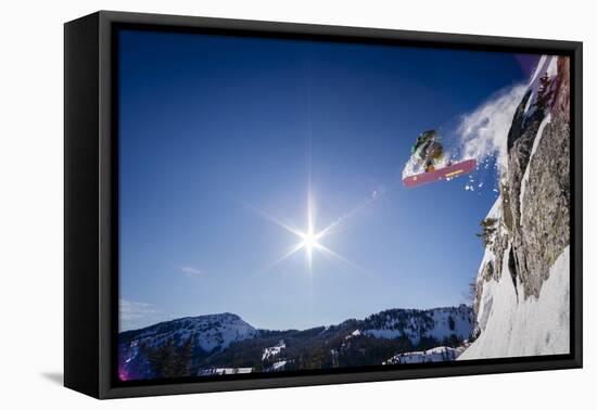 Sean Skiing Brighton Ski Area, Wasatch Mountains Utah-Louis Arevalo-Framed Stretched Canvas