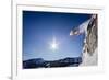 Sean Skiing Brighton Ski Area, Wasatch Mountains Utah-Louis Arevalo-Framed Photographic Print