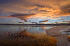 Sunset Spring Mountain Lake - Colorful Spring Storm Clouds Rolling over an Ice-Melting Lake-Sean Xu-Photographic Print