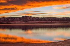 Sunset Spring Mountain Lake - Colorful Stormy Clouds Rolling over a Melting Ice Lake-Sean Xu-Framed Photographic Print