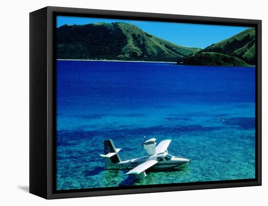 Seaplane in Water Between Yasawa and Sawa-I-Lau Islands, Fiji-Mark Daffey-Framed Stretched Canvas