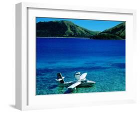 Seaplane in Water Between Yasawa and Sawa-I-Lau Islands, Fiji-Mark Daffey-Framed Photographic Print