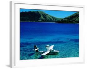 Seaplane in Water Between Yasawa and Sawa-I-Lau Islands, Fiji-Mark Daffey-Framed Photographic Print