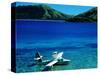 Seaplane in Water Between Yasawa and Sawa-I-Lau Islands, Fiji-Mark Daffey-Stretched Canvas