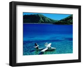 Seaplane in Water Between Yasawa and Sawa-I-Lau Islands, Fiji-Mark Daffey-Framed Photographic Print