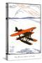 Seaplane with Pontoons-Found Image Press-Stretched Canvas