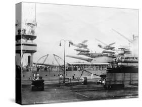 Seaplanes on Board a Us Navy Warship, Navy Yard, Balboa, Panama, 1931-null-Stretched Canvas