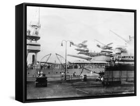 Seaplanes on Board a Us Navy Warship, Navy Yard, Balboa, Panama, 1931-null-Framed Stretched Canvas