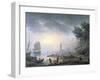 Seaport at Dawn, 1751-Claude Joseph Vernet-Framed Giclee Print