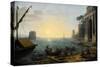 Seaport at Sunrise, 1674-Claude Lorraine-Stretched Canvas