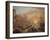 Seaport at Sunset-Claude Lorraine-Framed Art Print