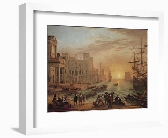 Seaport at Sunset-Claude Lorraine-Framed Art Print