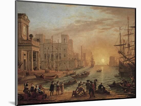 Seaport at Sunset-Claude Lorraine-Mounted Art Print