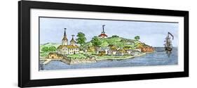 Seaport of New London, Connecticut in 1776-null-Framed Giclee Print