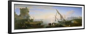 Seaport with Sunset-Adrien Manglard-Framed Giclee Print