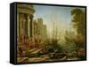 Seaport with the embarkation of Saint Ursula, 1614-Claude Lorrain-Framed Stretched Canvas