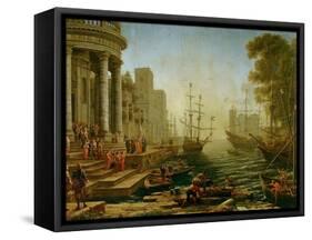 Seaport with the embarkation of Saint Ursula, 1614-Claude Lorrain-Framed Stretched Canvas