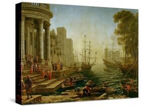 Seaport with the embarkation of Saint Ursula, 1614-Claude Lorrain-Stretched Canvas