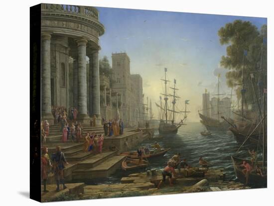 Seaport with the Embarkation of Saint Ursula, 1641-Claude Lorraine-Stretched Canvas