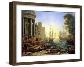 Seaport with the Embarkation of St. Ursula-Claude Lorraine-Framed Giclee Print