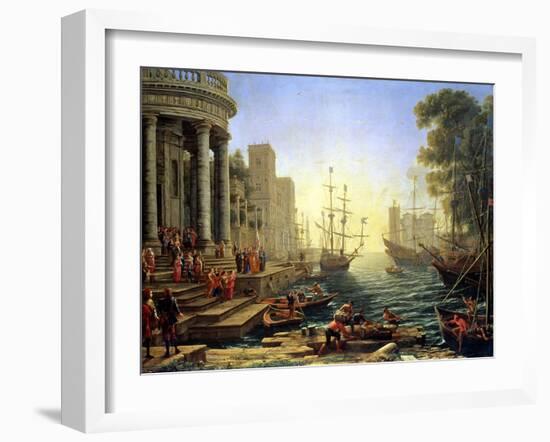 Seaport with the Embarkation of St. Ursula-Claude Lorraine-Framed Giclee Print