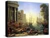 Seaport with the Embarkation of St. Ursula-Claude Lorraine-Stretched Canvas