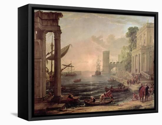 Seaport with the Embarkation of the Queen of Sheba, 1648-Claude Lorraine-Framed Stretched Canvas