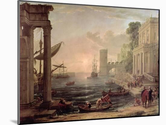 Seaport with the Embarkation of the Queen of Sheba, 1648-Claude Lorraine-Mounted Giclee Print